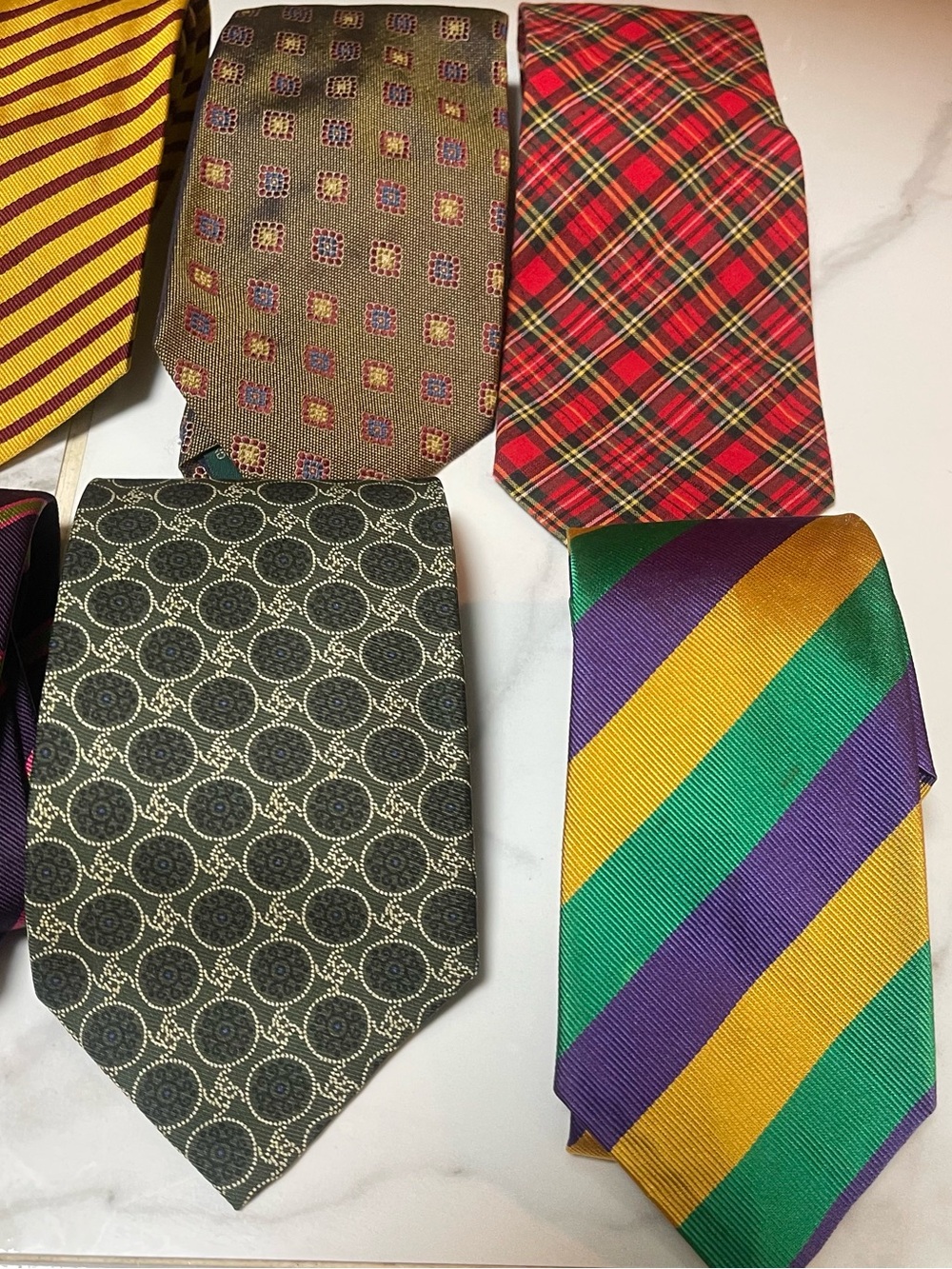 J Crew Bundle 8  Of 100% Silk Men’s Ties J Crew Made In USA - Picture 4 of 16